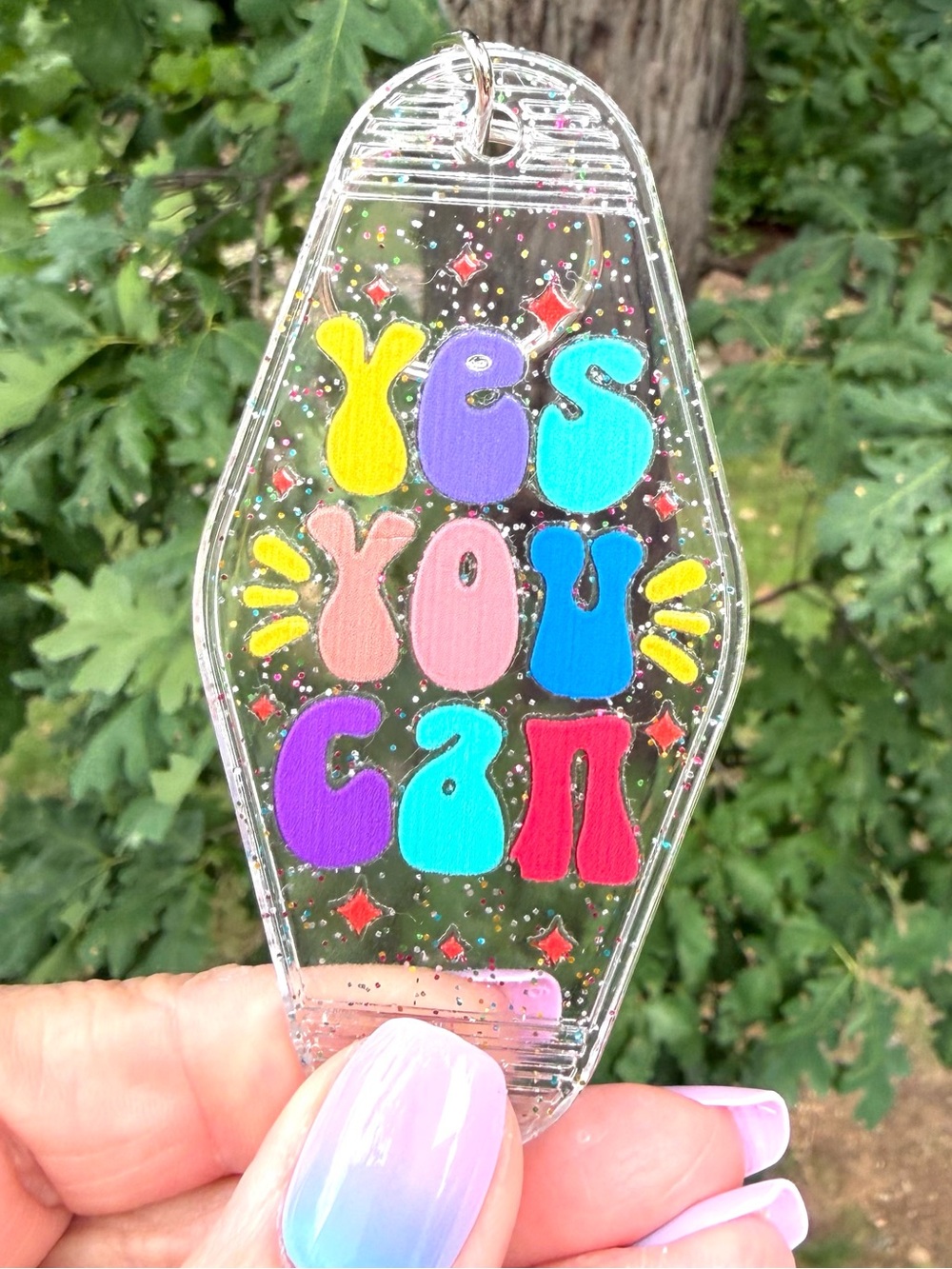 Vintage style motel key 3.5” keychain positivity gift idea